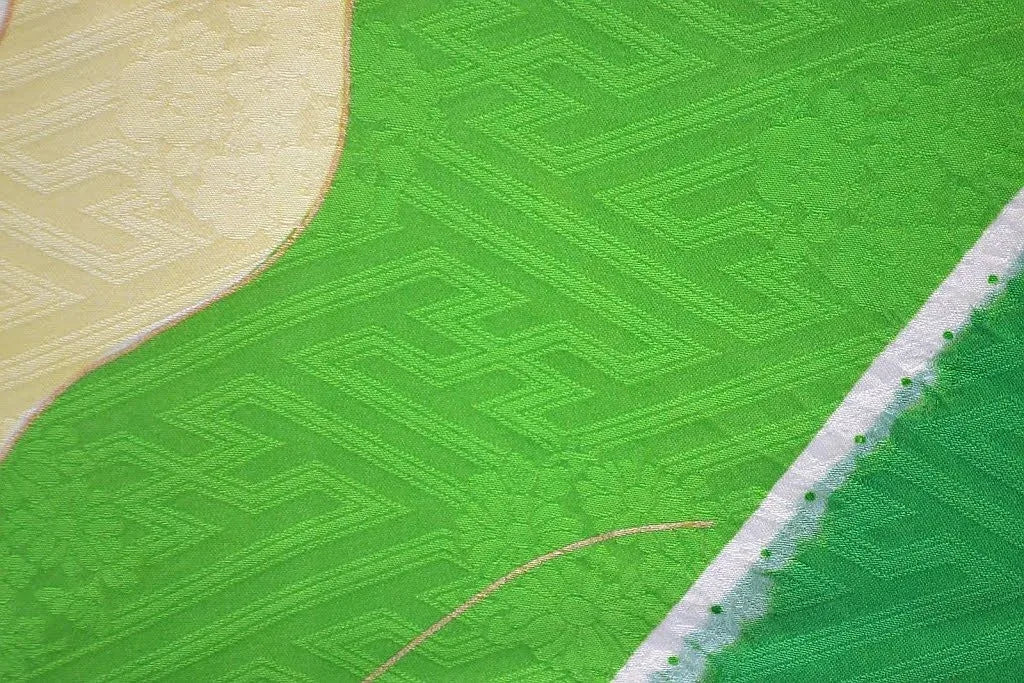 High Quality Vintage Silk Wedding Furisode:Chrysanthemum/Tree Peony@G36a