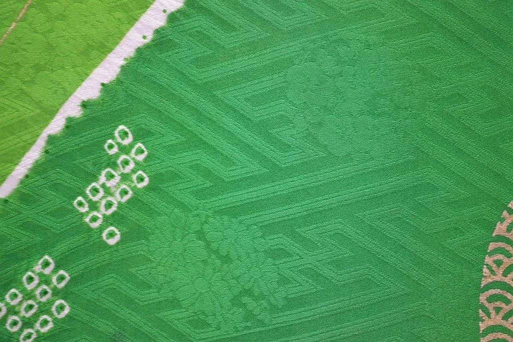 High Quality Vintage Silk Wedding Furisode:Chrysanthemum/Tree Peony@G36a