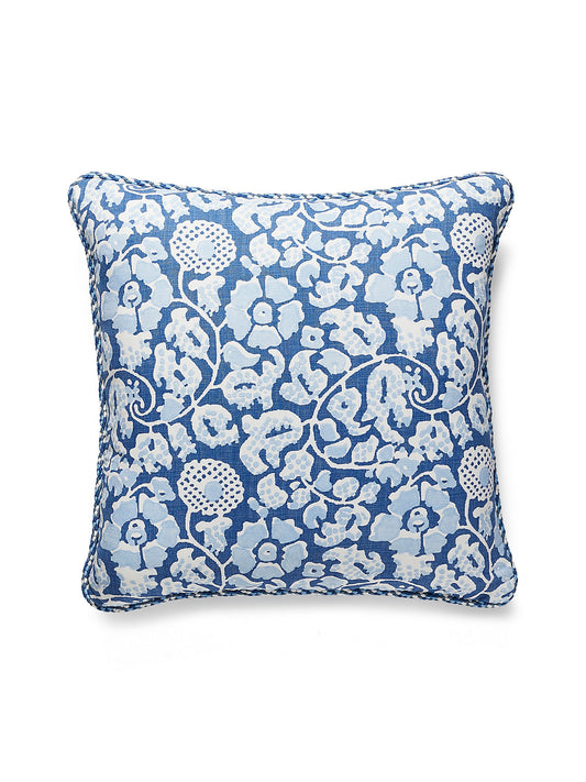 Grey Watkins Maiden Floral 22 X 22 - Denim Decorative Pillow