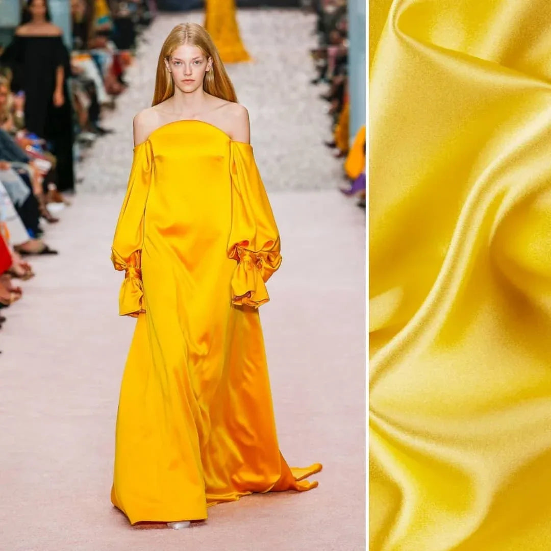 Clarence House Monceau 100% Silk Double-faced Duchess Satin Ivory &amp; Sky Blue