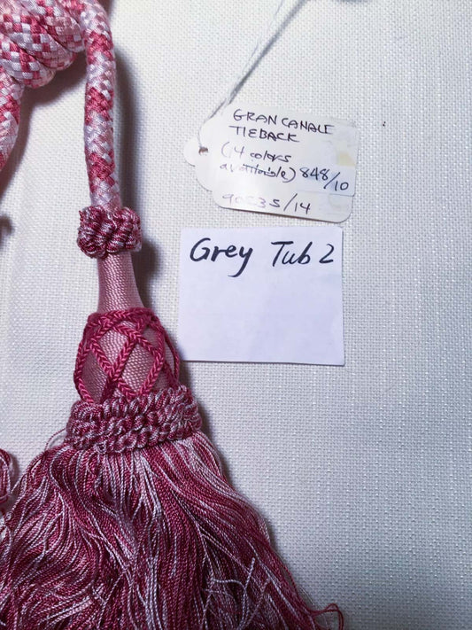 BRUNSCHWIL &amp; FILS Double Tassel Tieback App26" L Gran Canani Pink MSRP$300-600