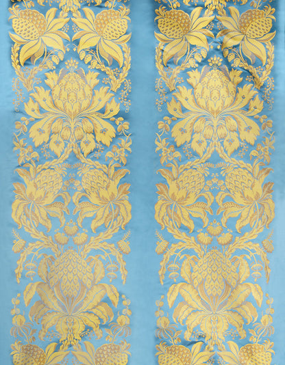 Special Order Scalamandre Tassinari &amp; Chatel Les Ananas 51" in Bleu Historical Silk Lampas Pineapple Neoclassical MSRP USD5616/repeat