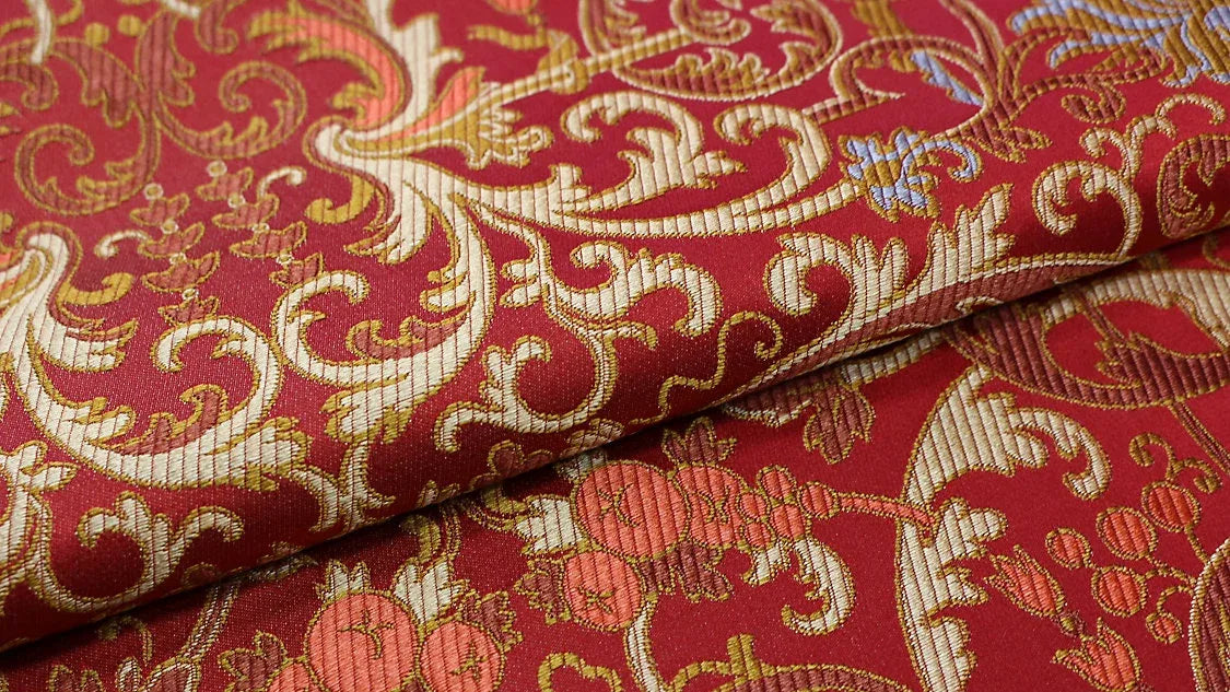 Tassinari and Chatel Scalamandre Cernuschi Rouge Red Silk Brocade MSRP USD 2128/Y
