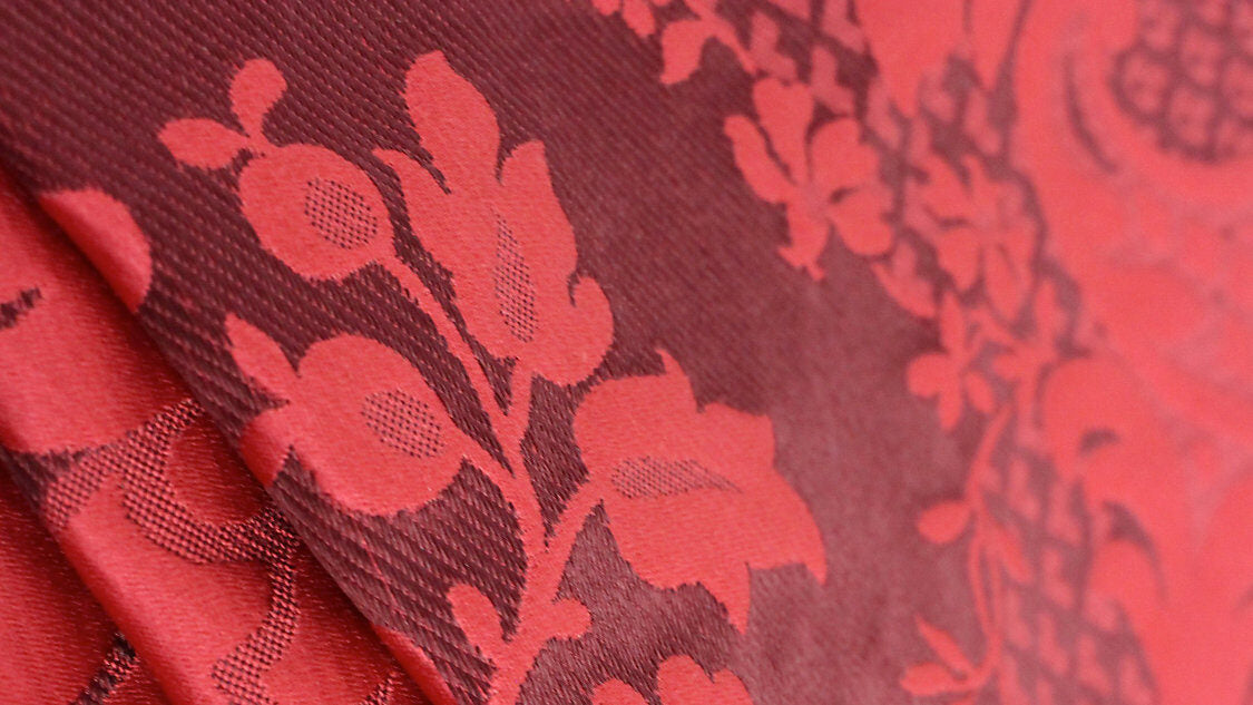 Scalamandre Louis Philippe Pourpre Purple Gold Damask Linen Silk MSRP USD1764/y