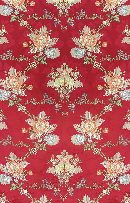 Special Order Scalamandre Tassinari &amp; Chatel St Cloud Rouge Red Floral Historic Silk MSRP USD3232/y