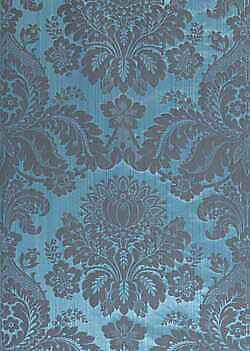 Special Order Scalamandre Lelievre Paris Athenais Mesange Blue Silk Wool Damask MSRP USD1172/y