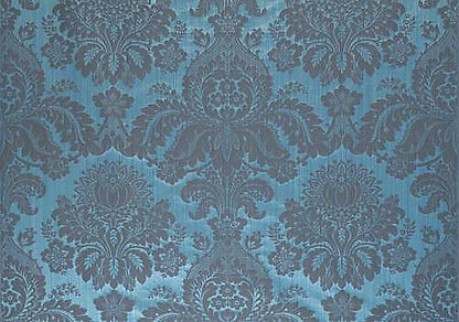 Special Order Scalamandre Lelievre Paris Athenais Mesange Blue Silk Wool Damask MSRP USD1172/y