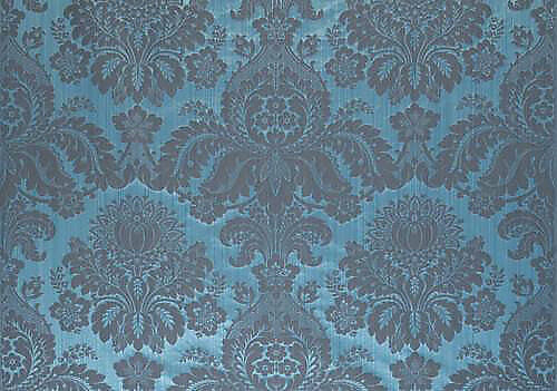 Special Order Scalamandre Lelievre Paris Athenais Mesange Blue Silk Wool Damask MSRP USD1172/y