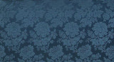 Scalamandre Delacroix Marine Blue Viscose Damask Historic MSRP USD 596/y