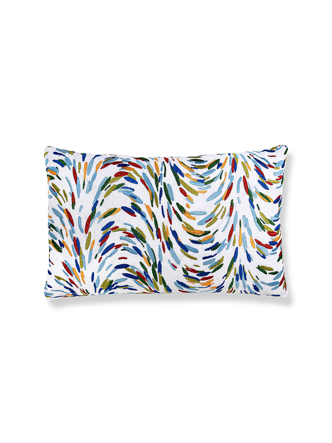 Scalamandre Fountain Embroidery 14 X 22 - Tropicalblue Decorative Pillow