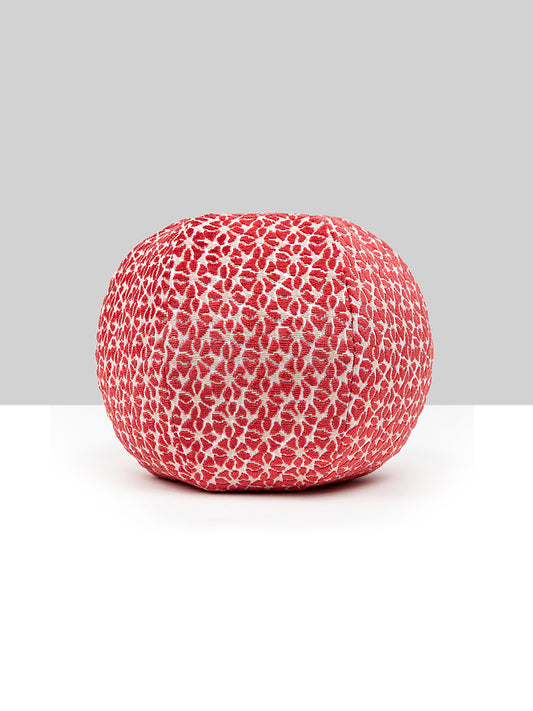 Scalamandre Petal Velvet 12 DIA - Red Decorative Pillow