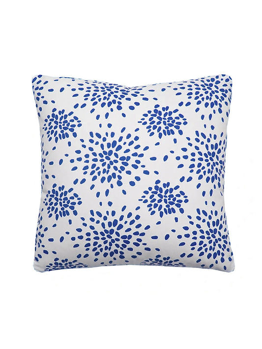 Hinson Fireworks 22 X 22 - Blue on White Decorative Pillow