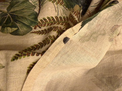 Garnier Thiebaut Table Cloth Mille Delices Boises Naturel Tablecloth, Cotton-Linen Blend, Prewashed large 60x140 inches Grapes Chestnuts Pears Acorn