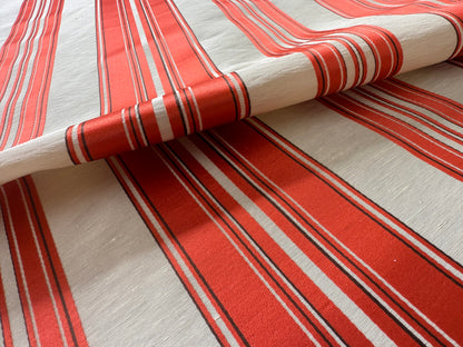 Brunschwig &amp; Fils Vilmorin Satin Stripe Coral Red Pink MSRP USD 290/y by yard