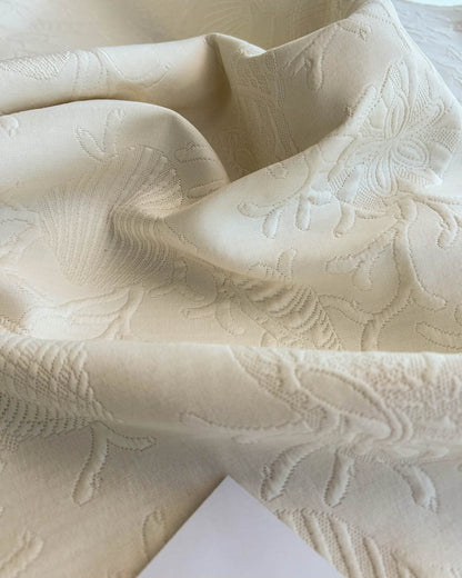 Clarence House Conchiglia Matalesse Pure White Ivory 100% Cotton Nautical Seashell Coral Reef Ocean Life