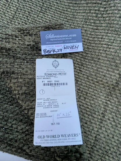8 Berkbox29 Scalamandre Woven Auteuil Chenille Vert Bronze Green  Edmond Petit Paris