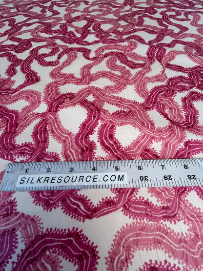 By yard Ribbons for Eliza British Chintz Pink and Red on White MSRP 245/Yard