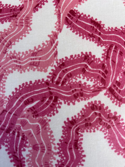 By yard Ribbons for Eliza British Chintz Pink and Red on White MSRP 245/Yard