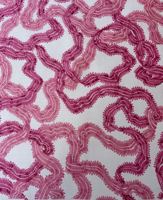 By yard Ribbons for Eliza British Chintz Pink and Red on White MSRP 245/Yard