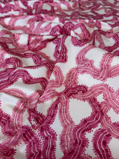 By yard Ribbons for Eliza British Chintz Pink and Red on White MSRP 245/Yard