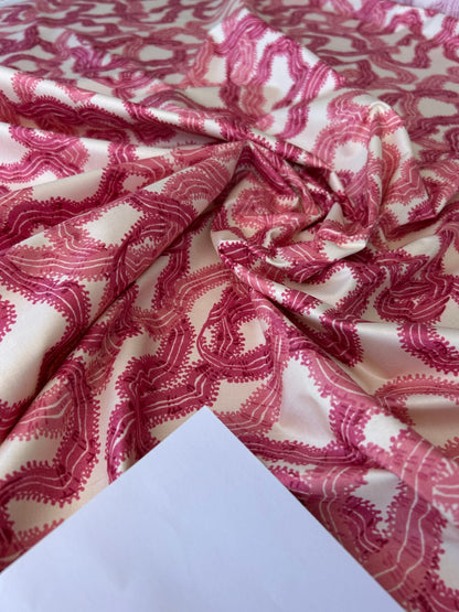 By yard Ribbons for Eliza British Chintz Pink and Red on White MSRP 245/Yard