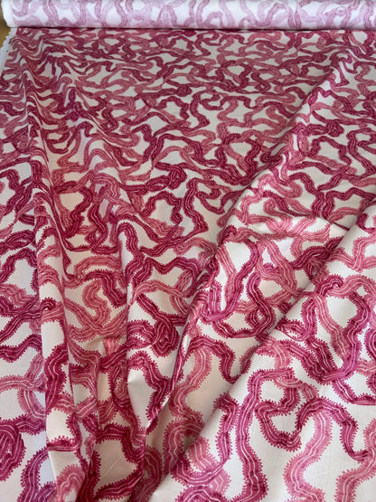 By yard Ribbons for Eliza British Chintz Pink and Red on White MSRP 245/Yard