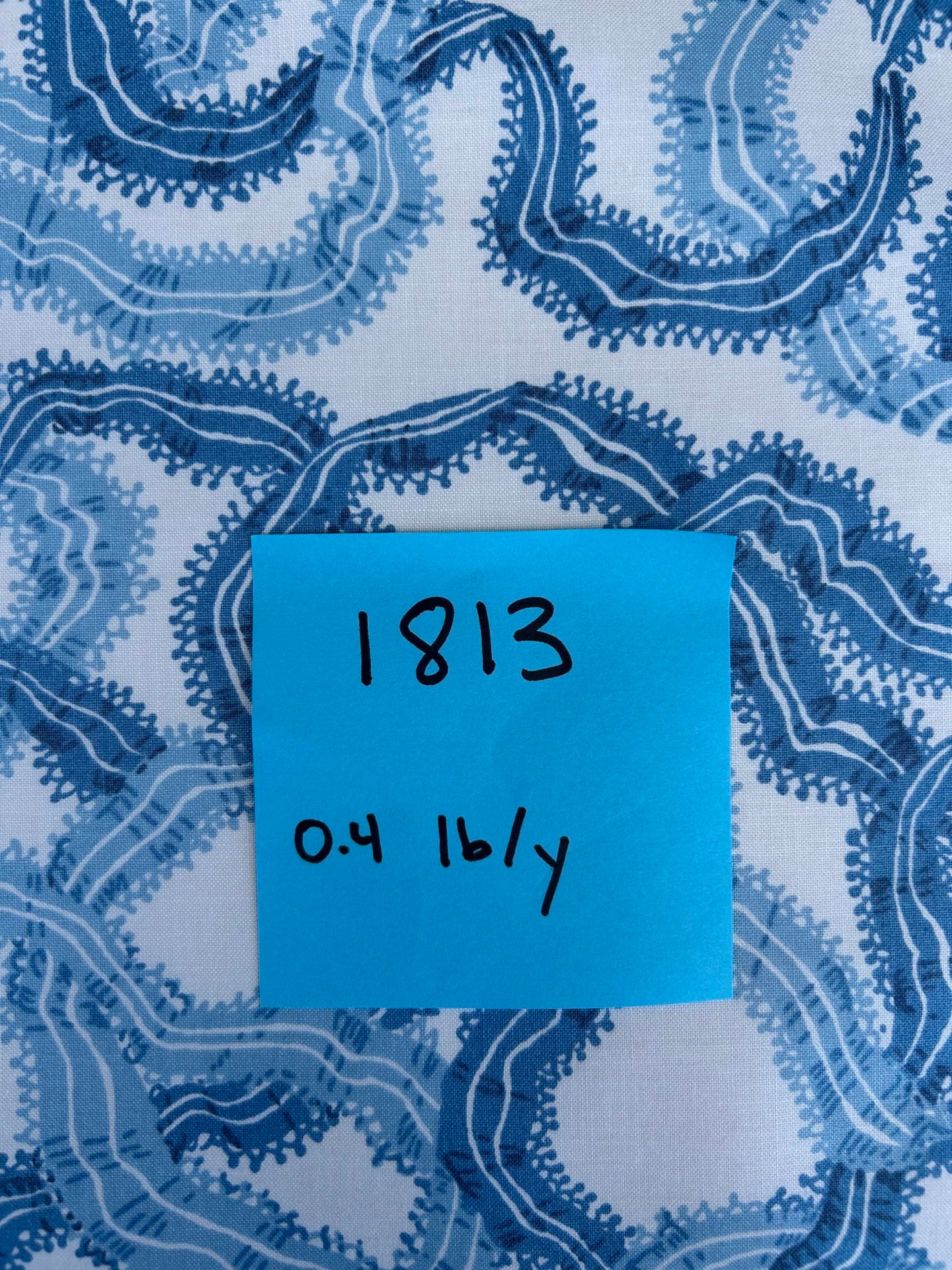 By yard Ribbons for Eliza British Chintz Sky Blue on White MSRP 245/Yard