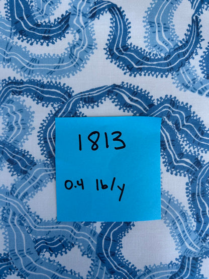 By yard Ribbons for Eliza British Chintz Sky Blue on White MSRP 245/Yard