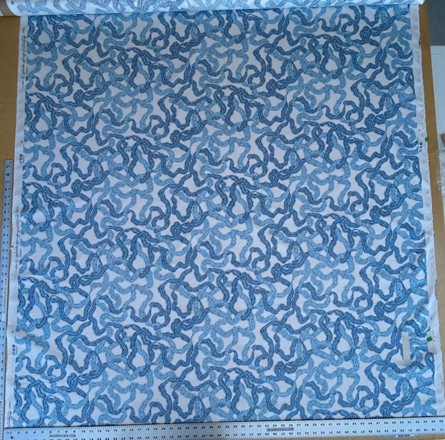 By yard Ribbons for Eliza British Chintz Sky Blue on White MSRP 245/Yard