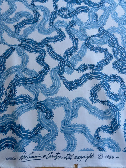 By yard Ribbons for Eliza British Chintz Sky Blue on White MSRP 245/Yard