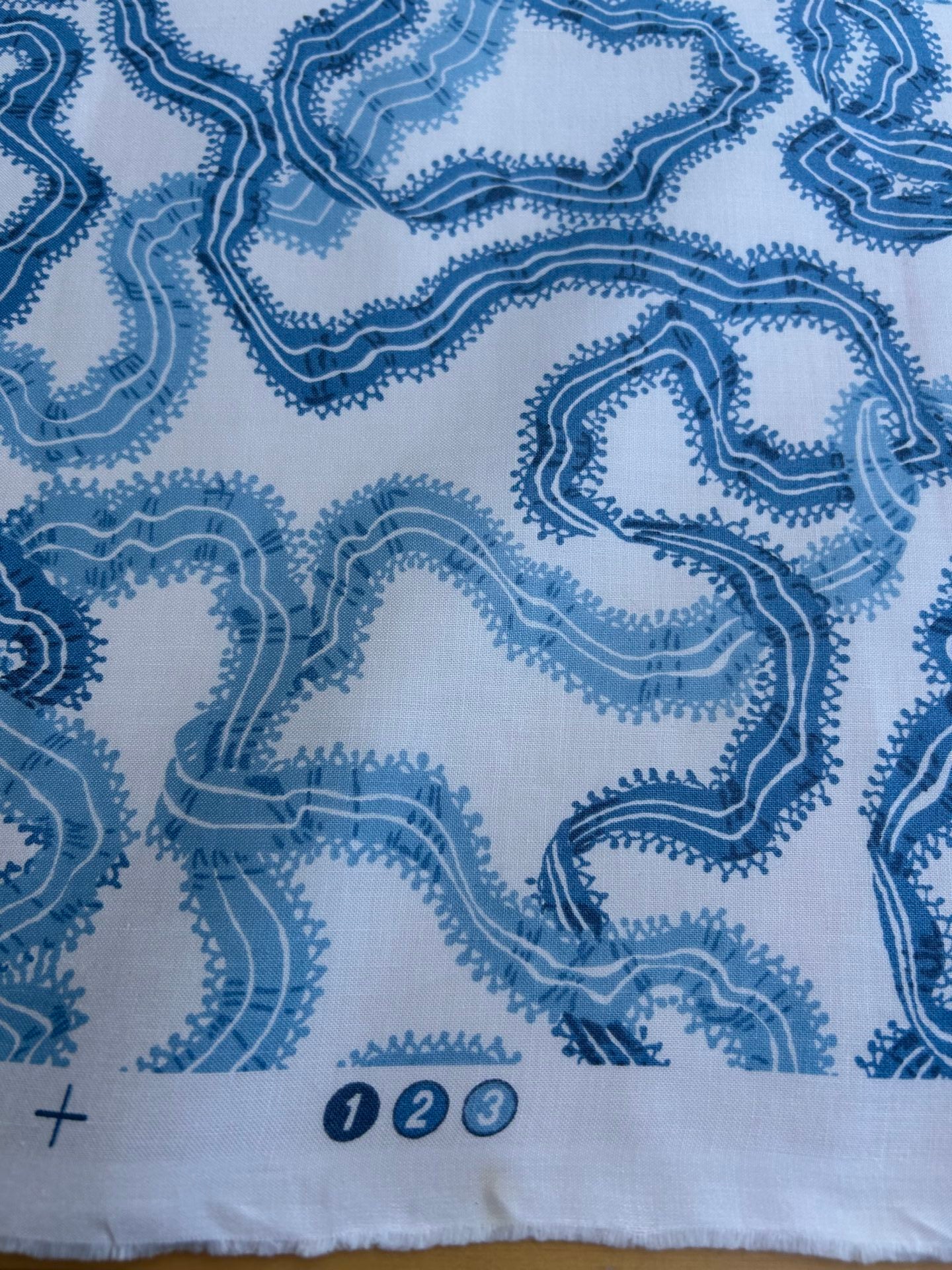 By yard Ribbons for Eliza British Chintz Sky Blue on White MSRP 245/Yard