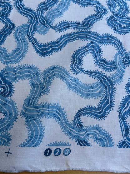 By yard Ribbons for Eliza British Chintz Sky Blue on White MSRP 245/Yard