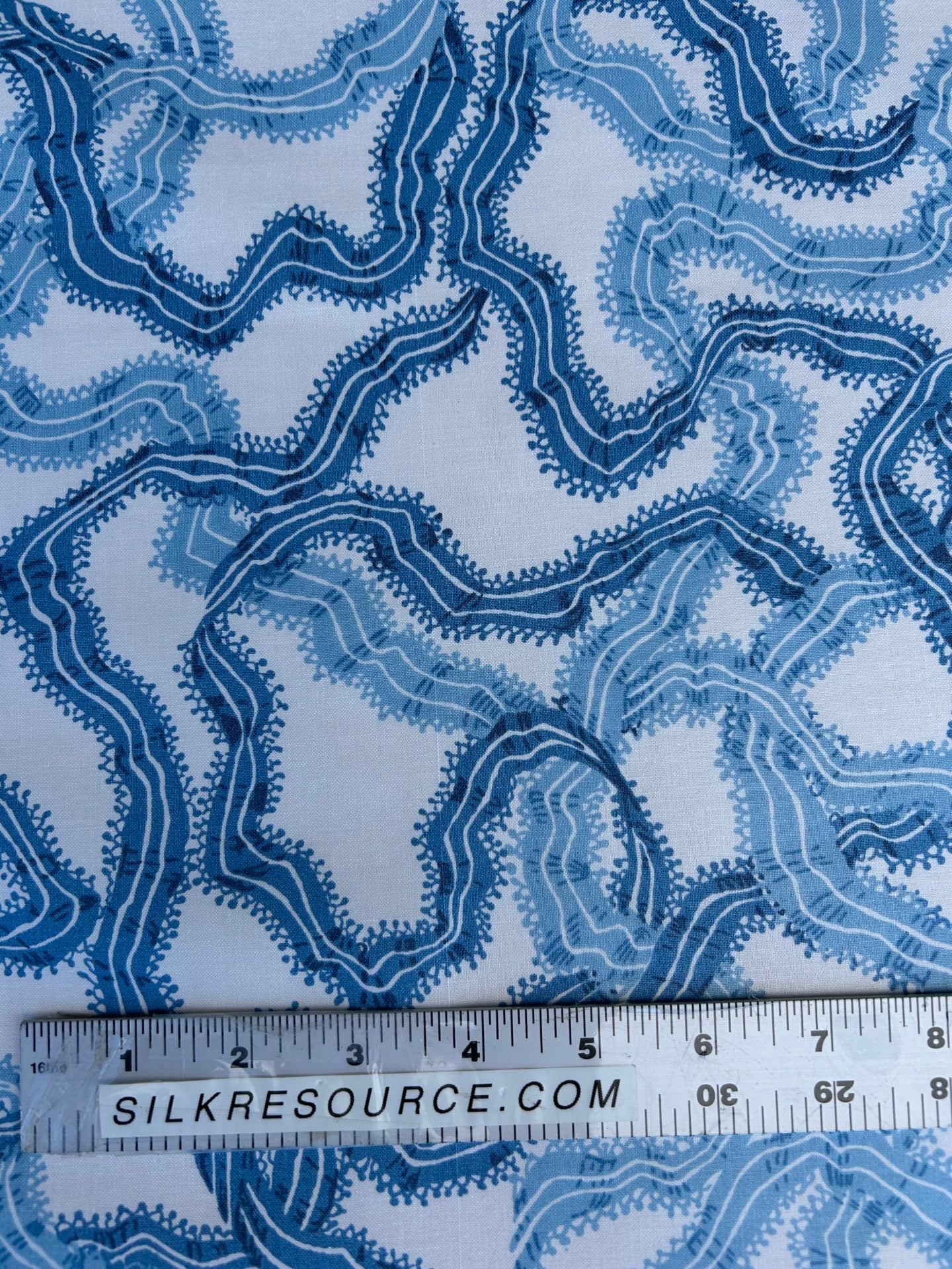 By yard Ribbons for Eliza British Chintz Sky Blue on White MSRP 245/Yard