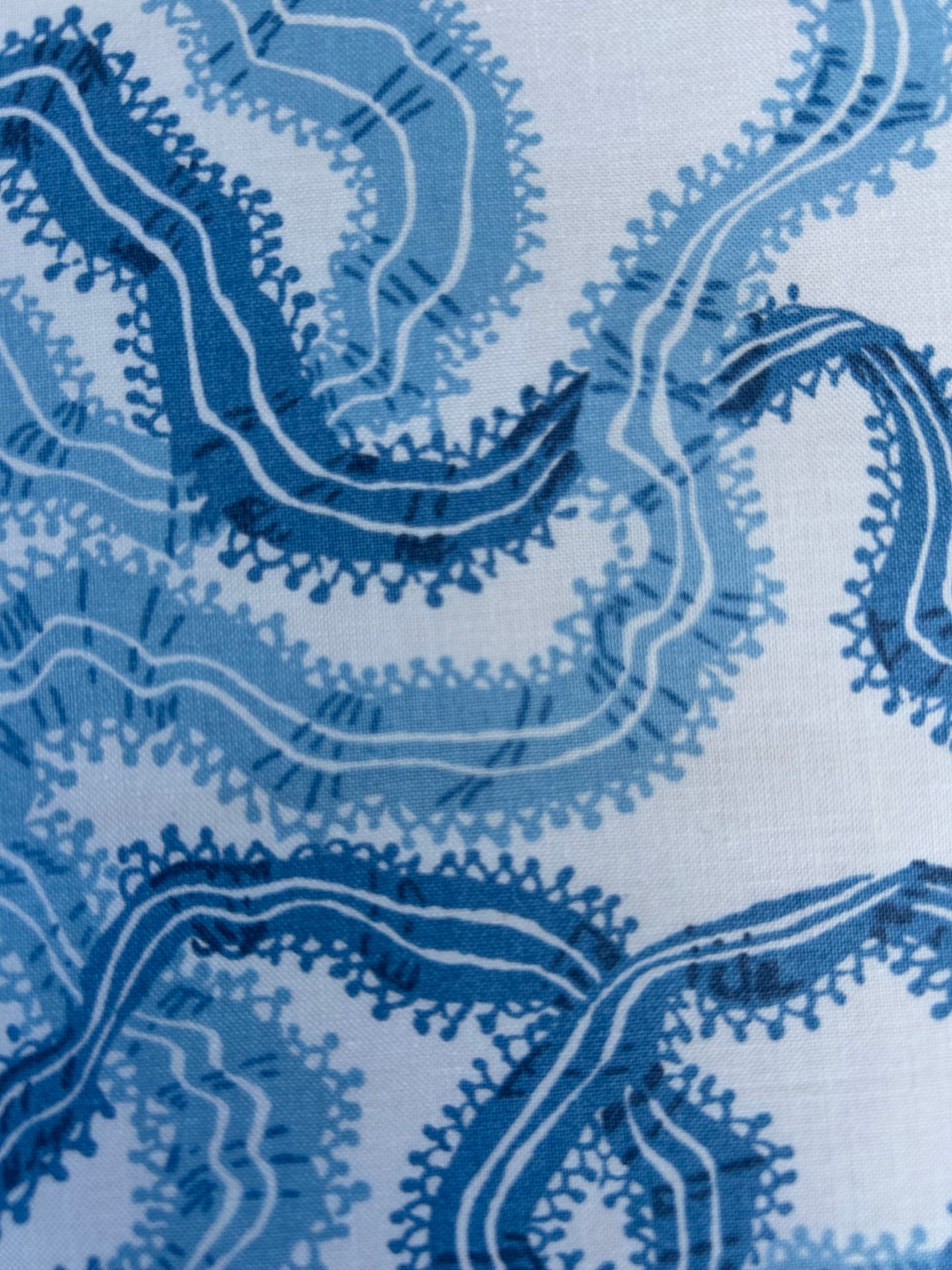 By yard Ribbons for Eliza British Chintz Sky Blue on White MSRP 245/Yard