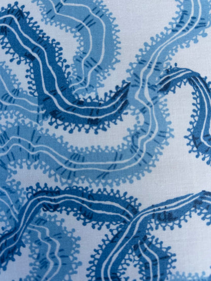 By yard Ribbons for Eliza British Chintz Sky Blue on White MSRP 245/Yard