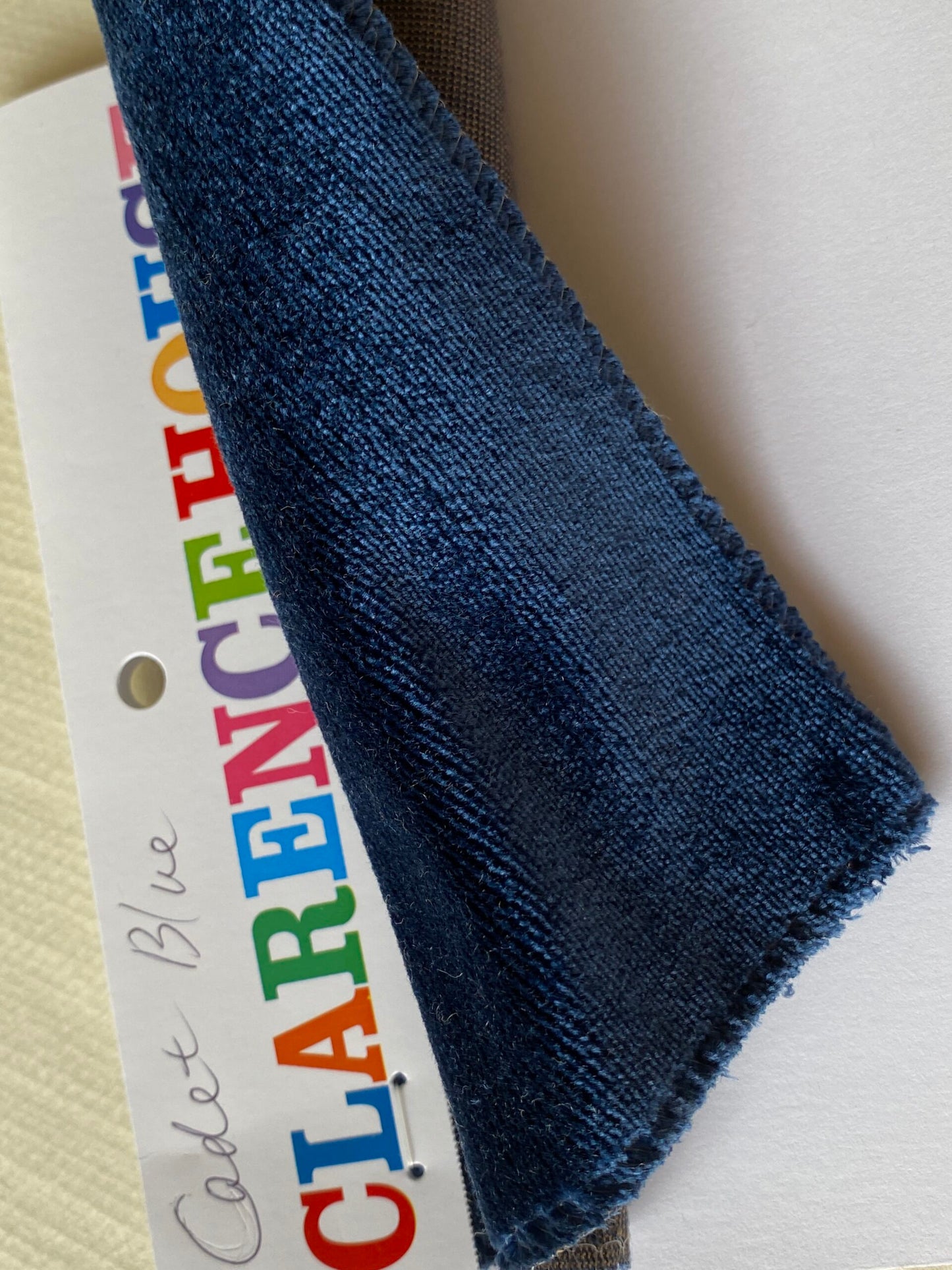 Clarence House Traviata Cadet Blue Silk Velvet Grospoint Woven Solid - Blue