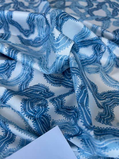 By yard Ribbons for Eliza British Chintz Sky Blue on White MSRP 245/Yard