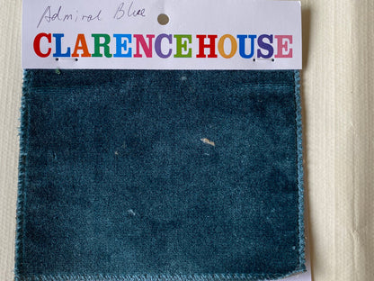 Clarence House Traviata Admiral Blue Silk Velvet Grospoint Woven Solid - Blue