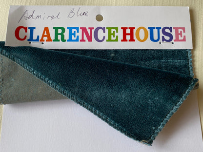 Clarence House Traviata Admiral Blue Silk Velvet Grospoint Woven Solid - Blue