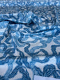 By yard Ribbons for Eliza British Chintz Sky Blue on White MSRP 245/Yard