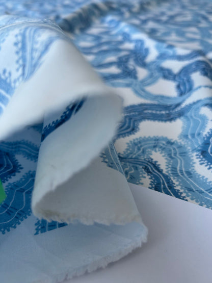 By yard Ribbons for Eliza British Chintz Sky Blue on White MSRP 245/Yard