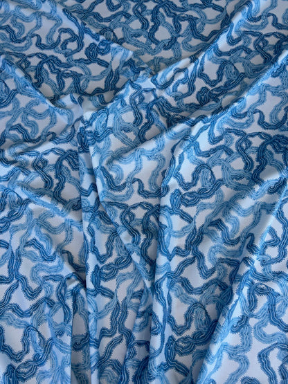 By yard Ribbons for Eliza British Chintz Sky Blue on White MSRP 245/Yard