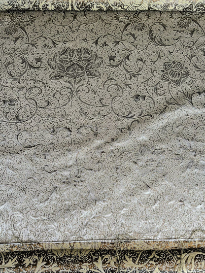 by yard Boboli Garden Silk Damask Italian Metallic Vanilla Cream White Gold MSRP USD 568/yard