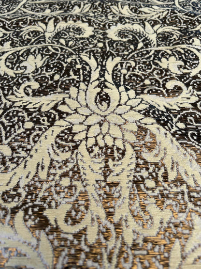 by yard Boboli Garden Silk Damask Italian Metallic Vanilla Cream White Gold MSRP USD 568/yard