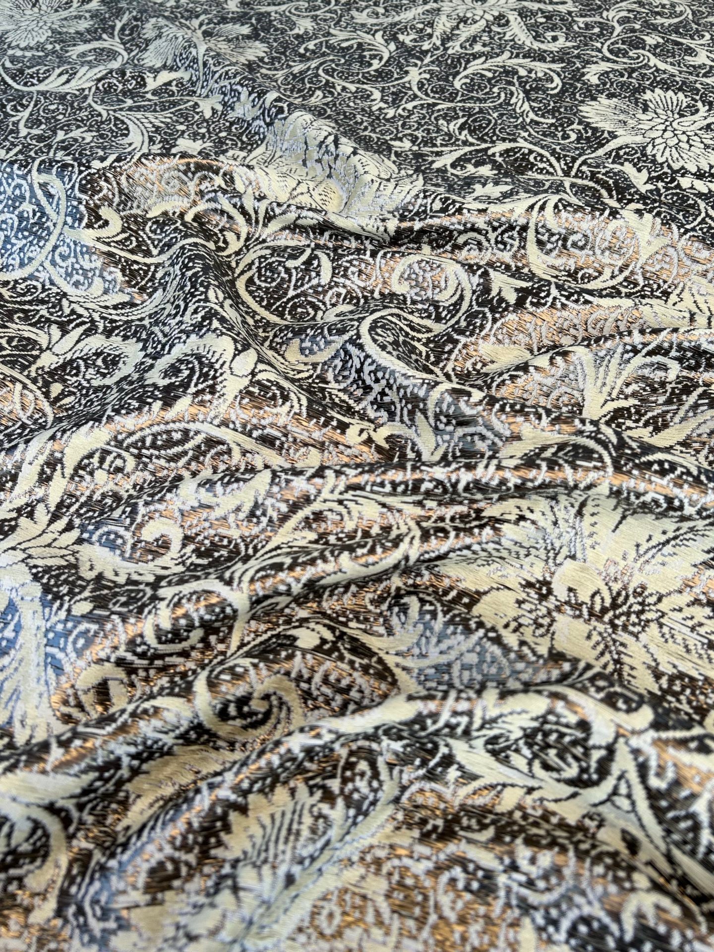 by yard Boboli Garden Silk Damask Italian Metallic Vanilla Gold MSRP USD 568/yard