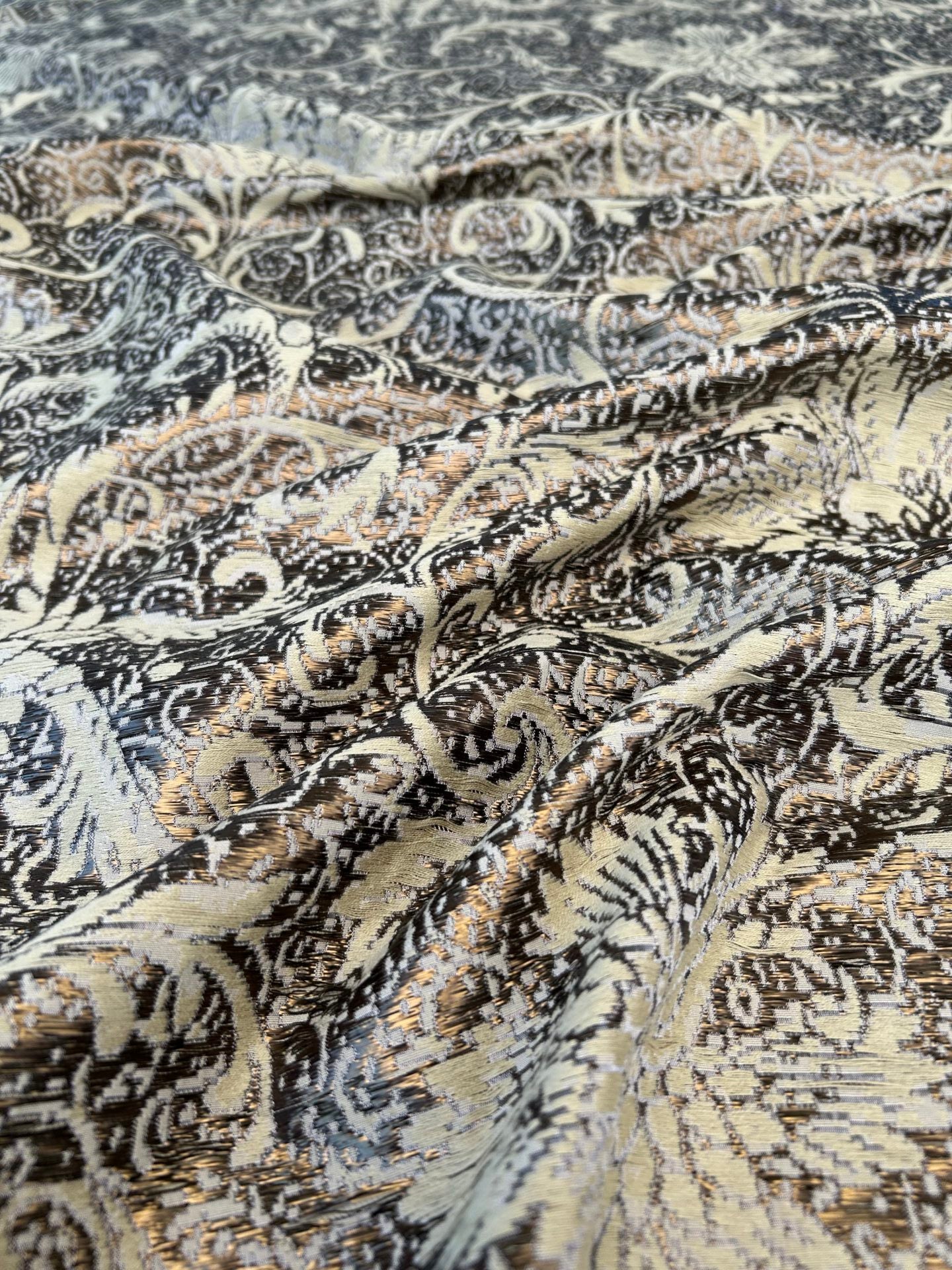 by yard Boboli Garden Silk Damask Italian Metallic Vanilla Gold MSRP USD 568/yard