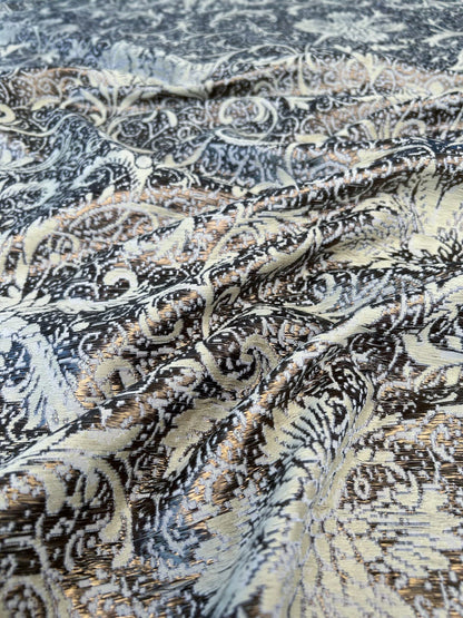 by yard Boboli Garden Silk Damask Italian Metallic Vanilla Cream White Gold MSRP USD 568/yard