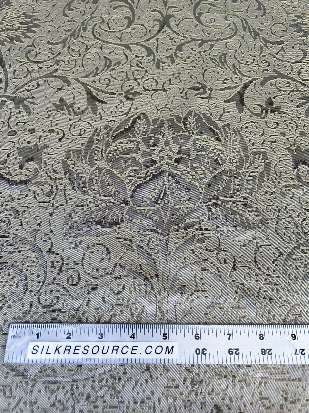 by yard Boboli Garden Silk Damask Italian Metallic Vanilla Cream White Gold MSRP USD 568/yard