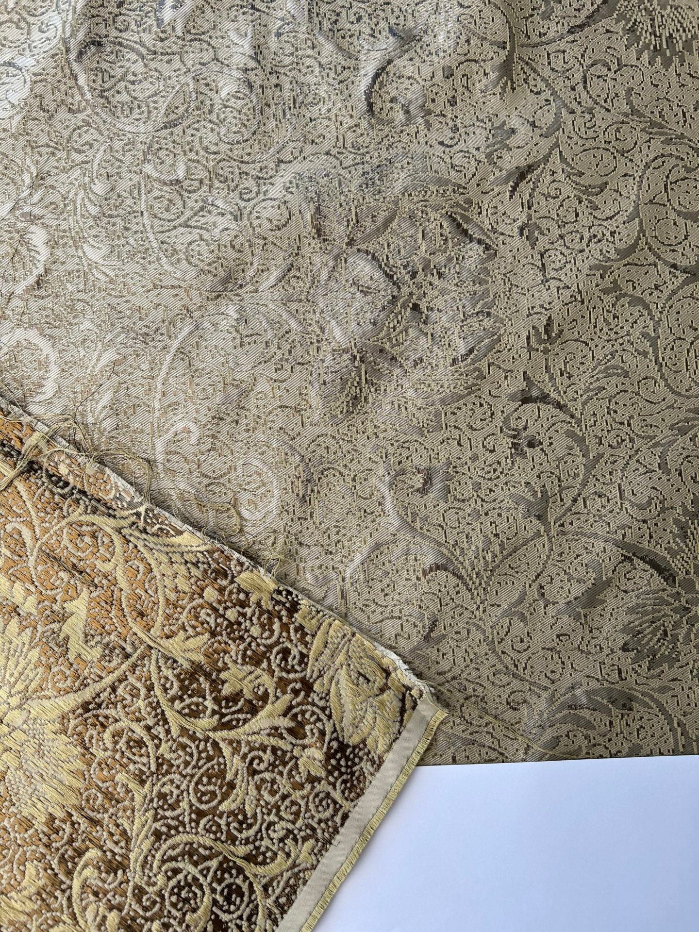 by yard Boboli Garden Silk Damask Italian Metallic Vanilla Gold MSRP USD 568/yard