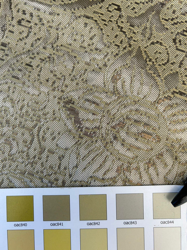 by yard Boboli Garden Silk Damask Italian Metallic Vanilla Cream White Gold MSRP USD 568/yard